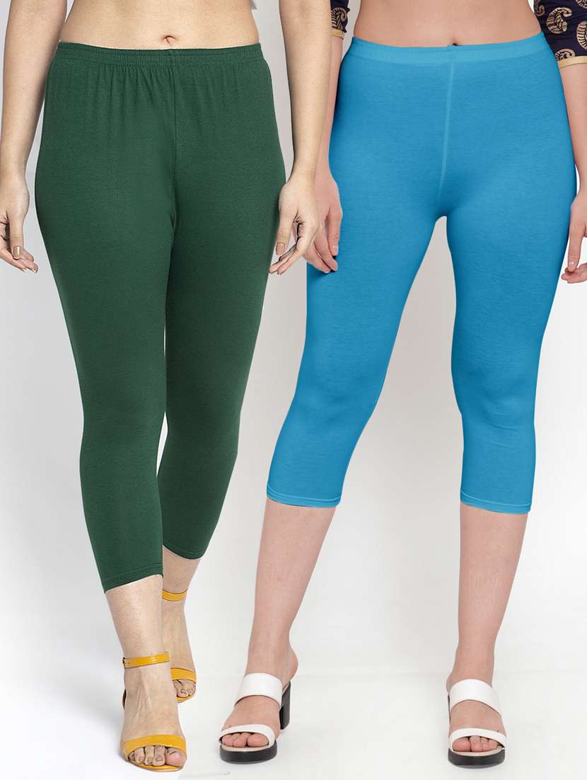 pack of 2 solid capri leggings - 19757531 - Zoom Image - 0