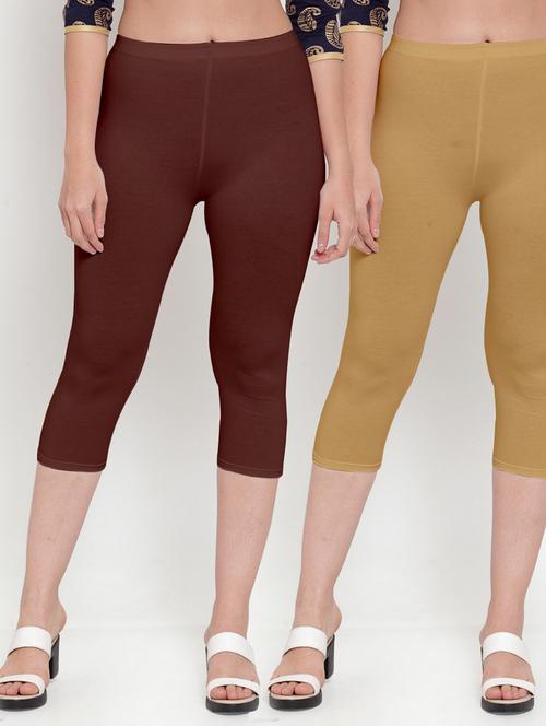 pack of 2 solid capri leggings  - 19757568 -  Standard Image - 0