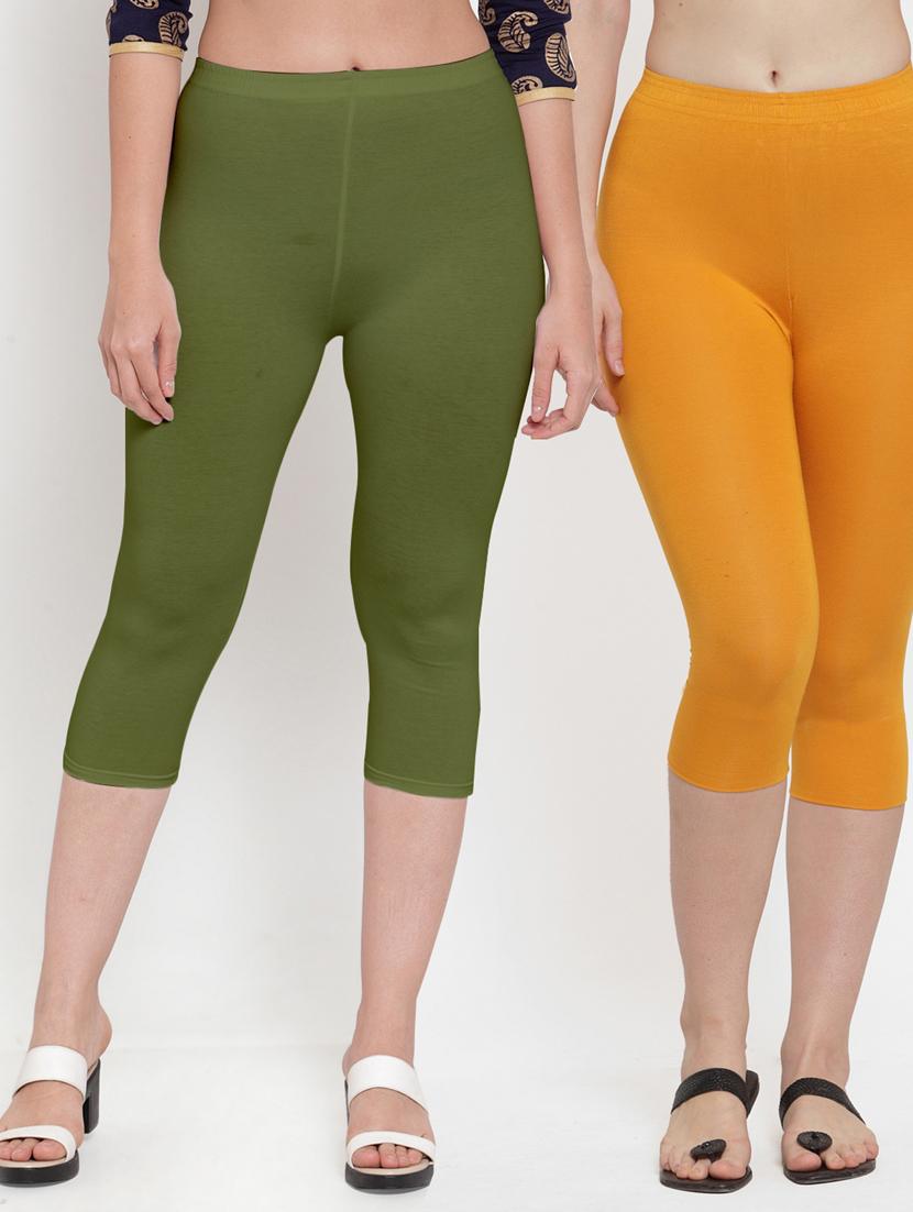 pack of 2 solid capri leggings - 19757576 - Zoom Image - 0