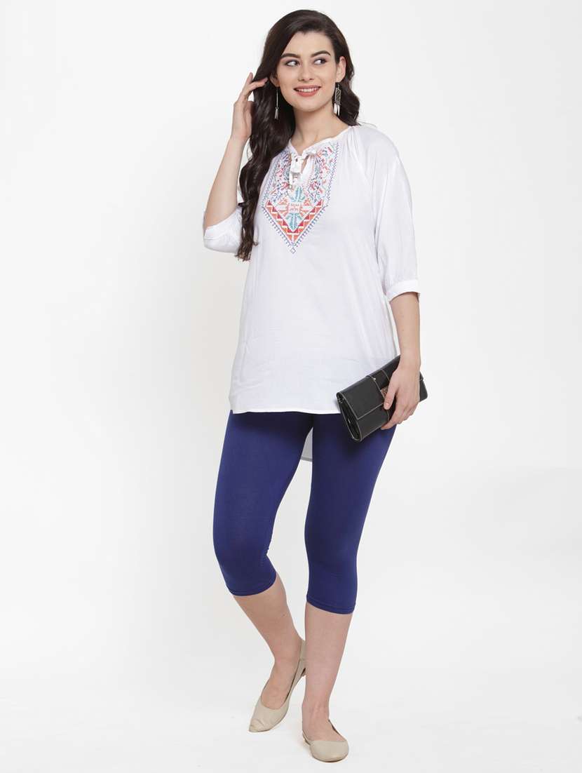 mid rise solid capri leggings  - 19757585 -  Standard Image - 3