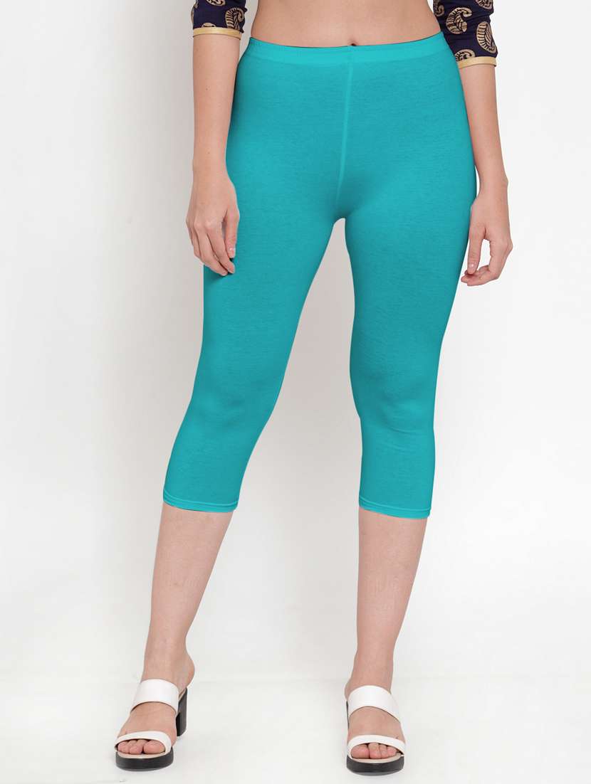 mid rise solid capri leggings 