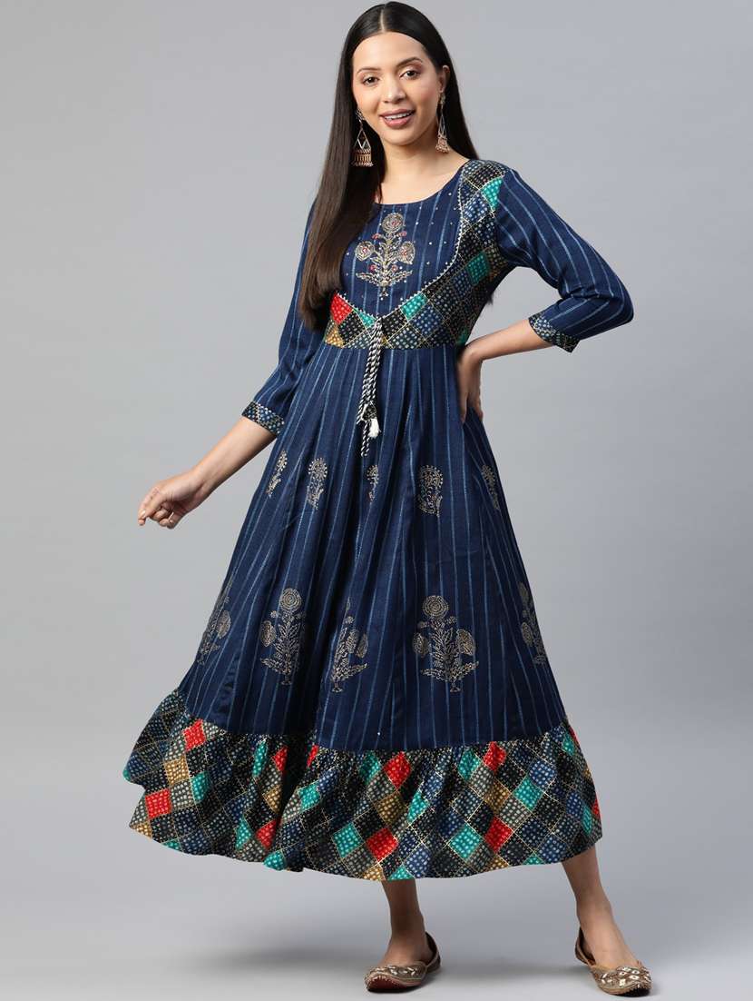 Buy Readiprint Fashions Girls Ethnic Motifs Tiered Gotta Patti Pure Cotton  Kurti & Sharara - Kurta Sets for Girls 28260856 | Myntra