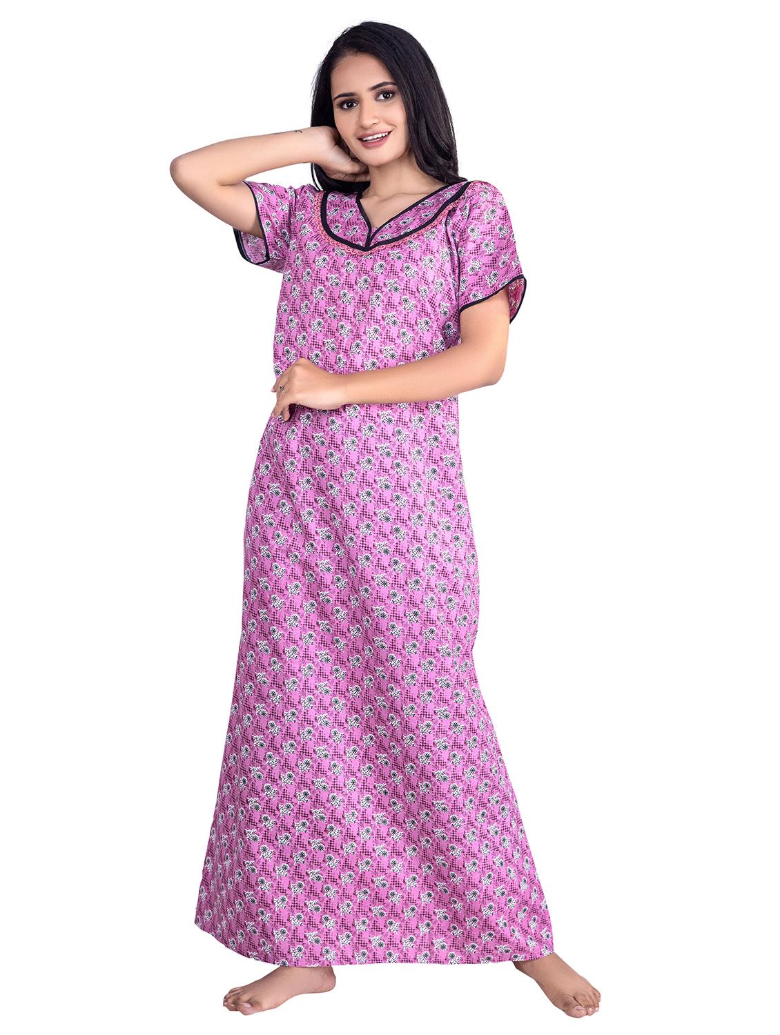 v-neck printed nighty - 19763861 - Zoom Image - 0