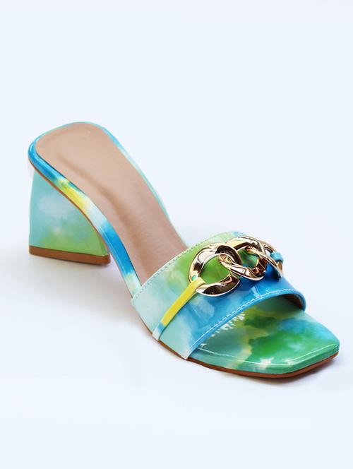 blue synthetic slip on sandals - 19764564 - Standard Image - 0