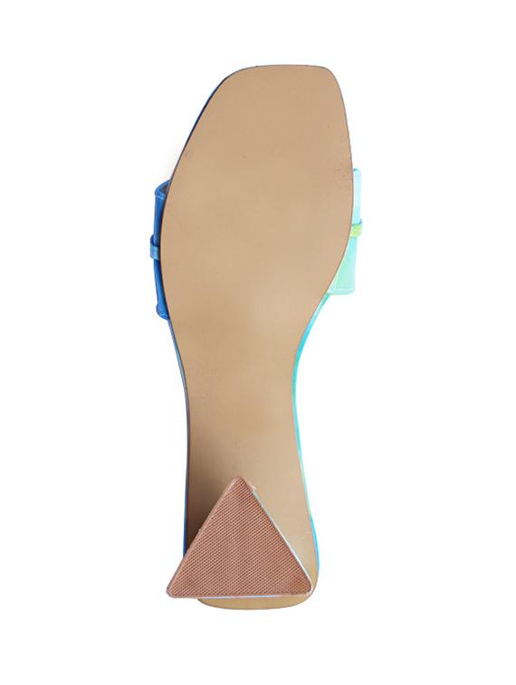 blue synthetic slip on sandals - 19764564 - Standard Image - 3