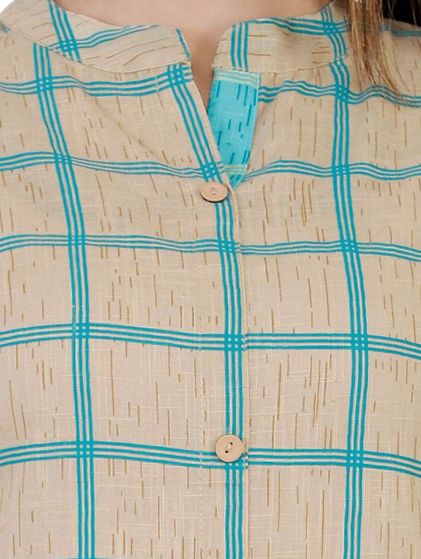 mandarin collar printed kurta pant set - 19764587 - Standard Image - 3