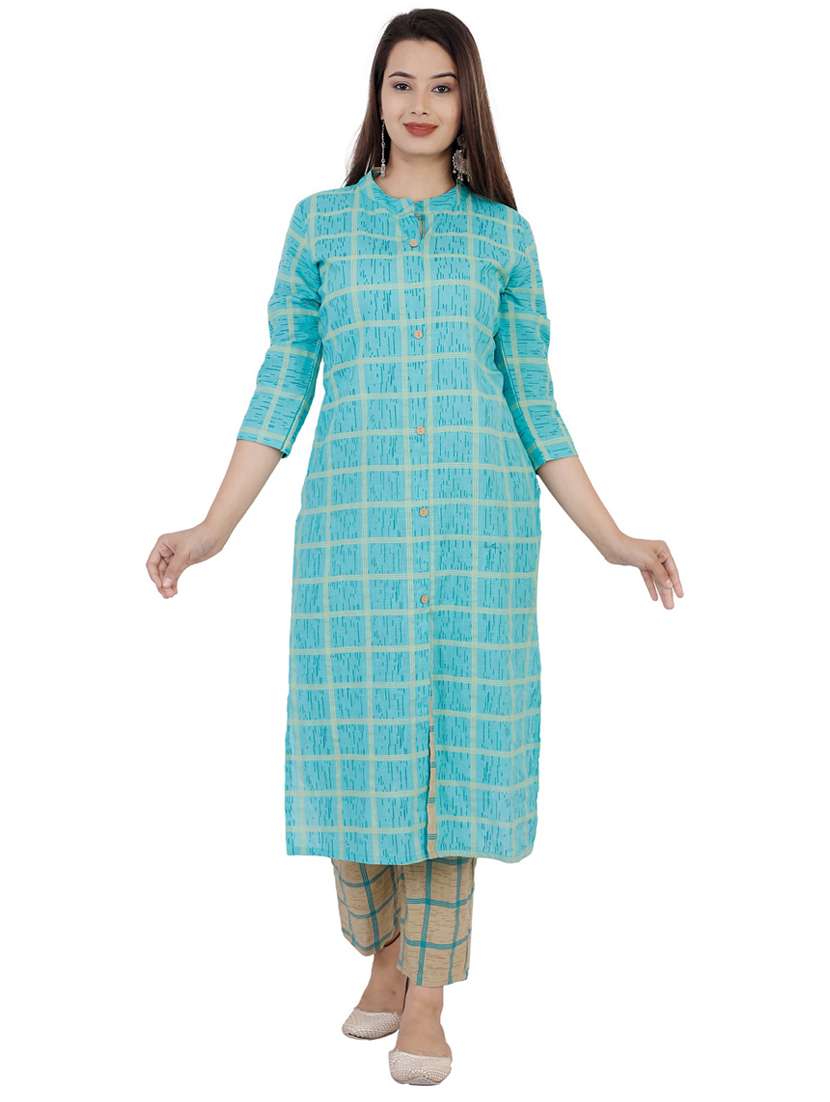 mandarin collar printed kurta pant set - 19764630 - Zoom Image - 0