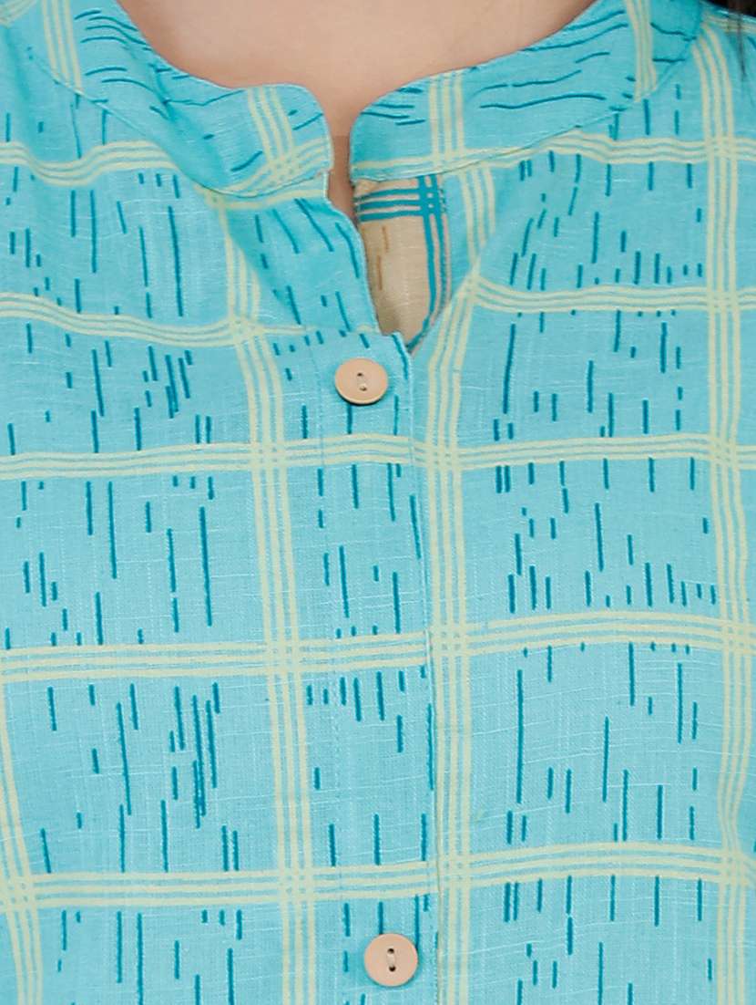 mandarin collar printed kurta pant set - 19764630 - Standard Image - 3