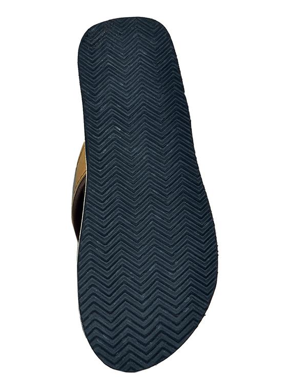 brown leatherette slip on slippers - 19765294 - Standard Image - 3