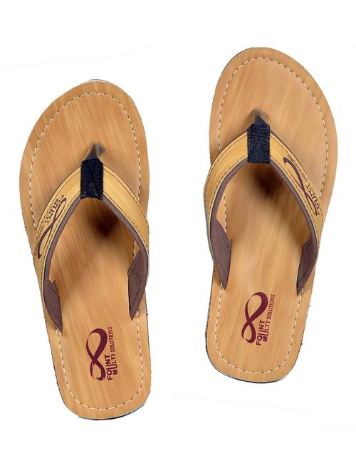 beige leatherette slip on slippers - 19765295 -  Standard Image - 0
