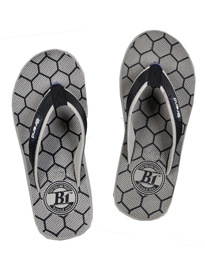 grey leatherette slip on slippers - 19765300 - Zoom Image - 0