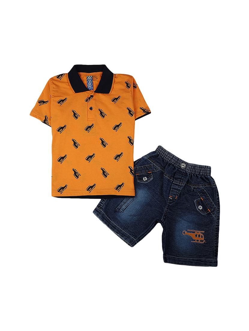 kids cotton shorts twin set - 19765436 -  Zoom Image - 0