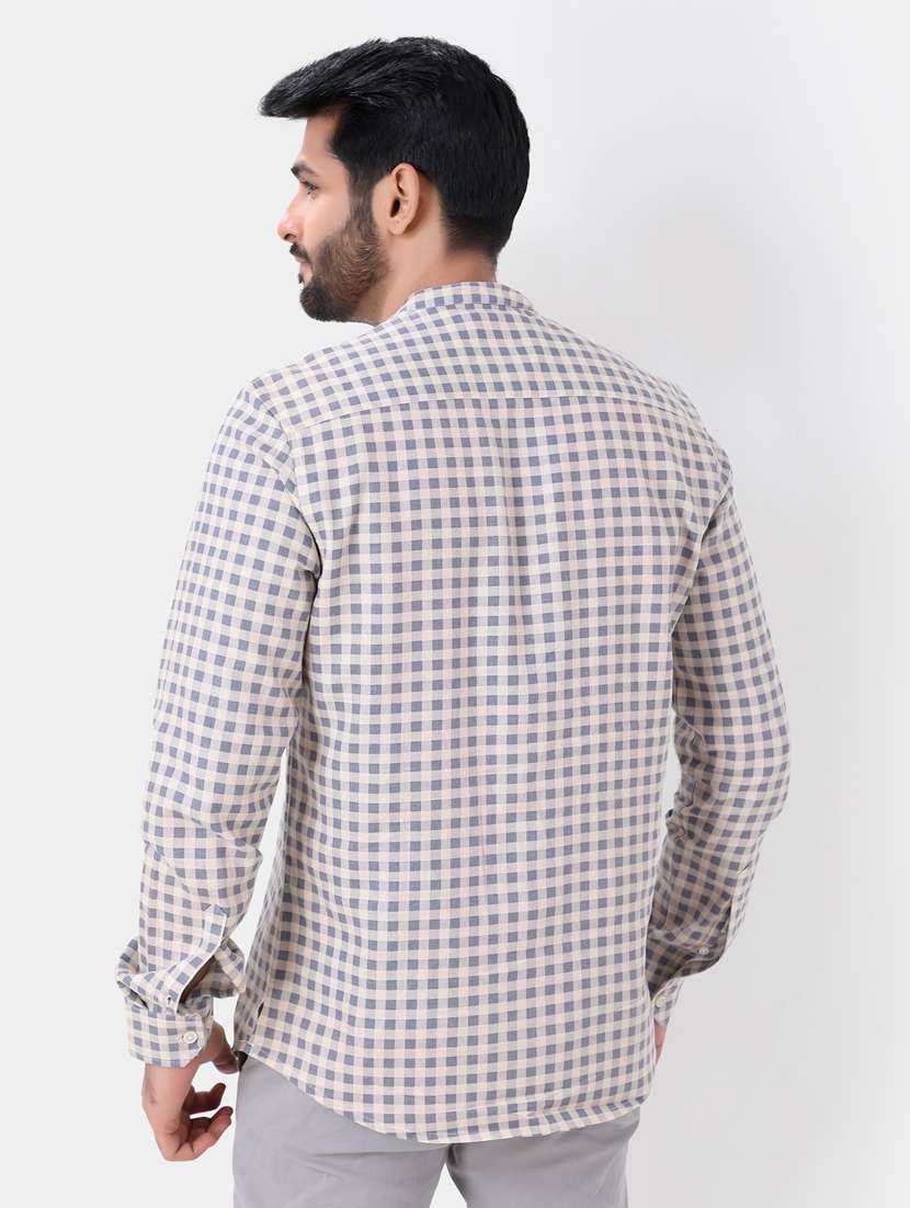 grey cotton short kurta - 19766389 - Standard Image - 3