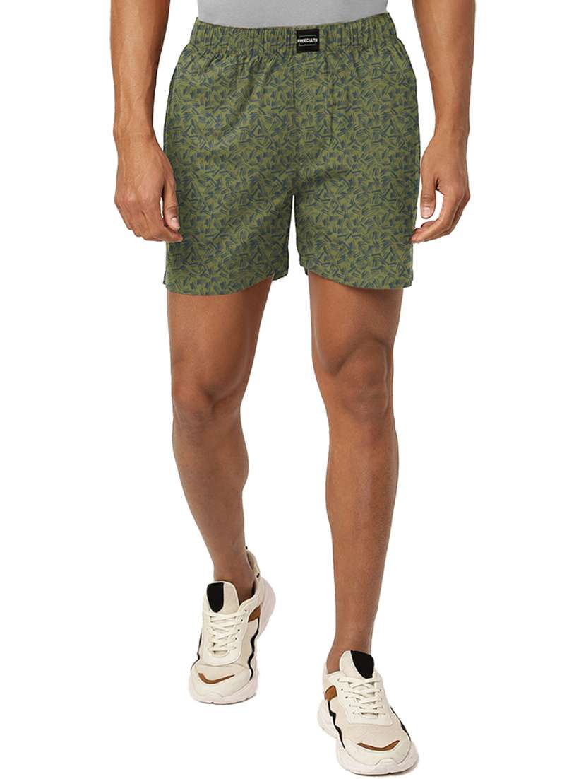 green cotton blend boxer