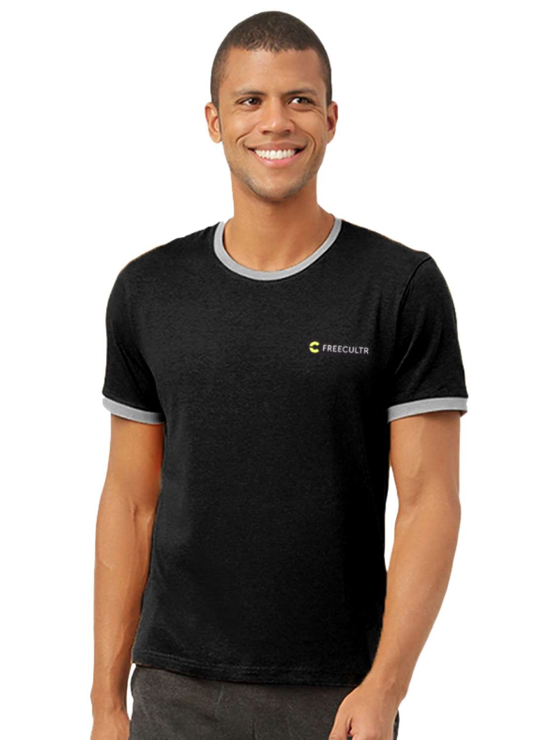 men round neck solids t-shirt