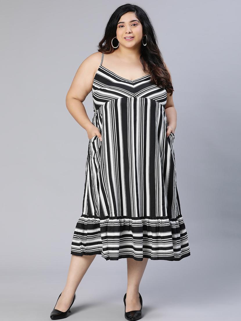 women's tiered dress striped dress - 19768224 -  Zoom Image - 0