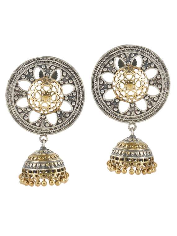 silver brass oxidised necklaces and earring  - 19768267 -  Standard Image - 3