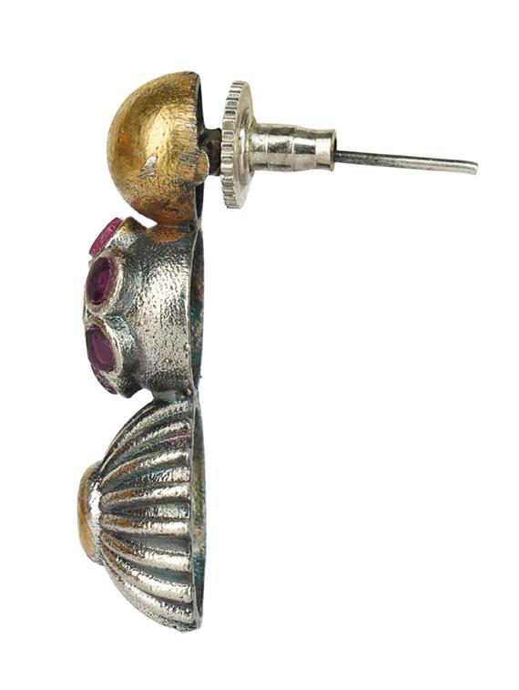 dual tone brass oxidised necklaces and earring - 19768273 - Standard Image - 3