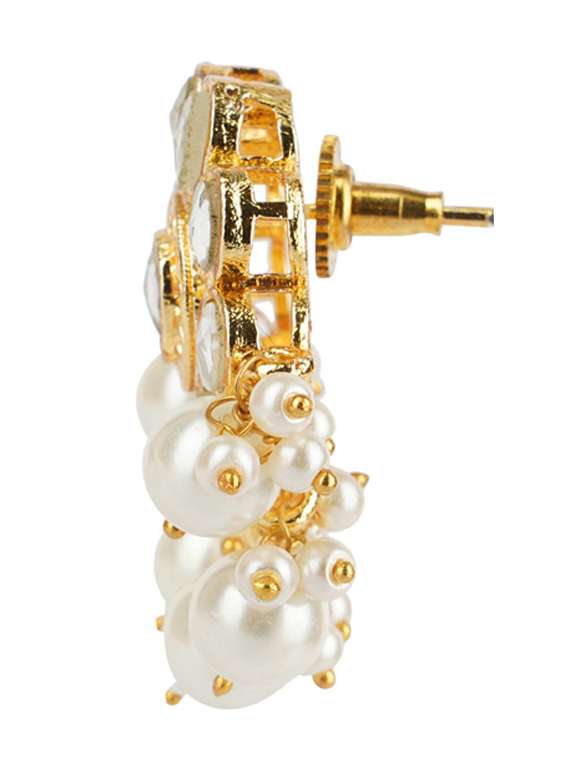 gold brass pearl necklaces and earring - 19768284 - Standard Image - 3