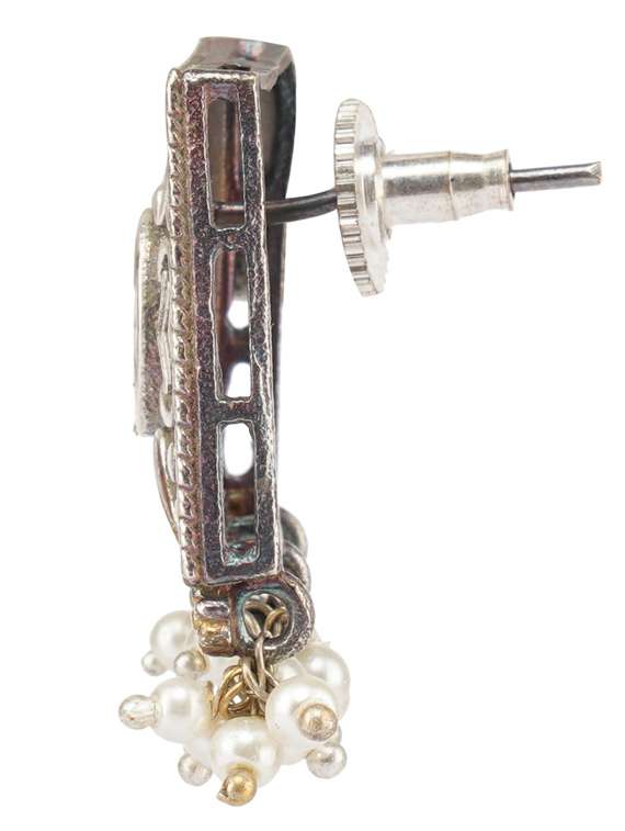 multi colored stone brass oxidised choker necklaces and earring  - 19768291 -  Standard Image - 3