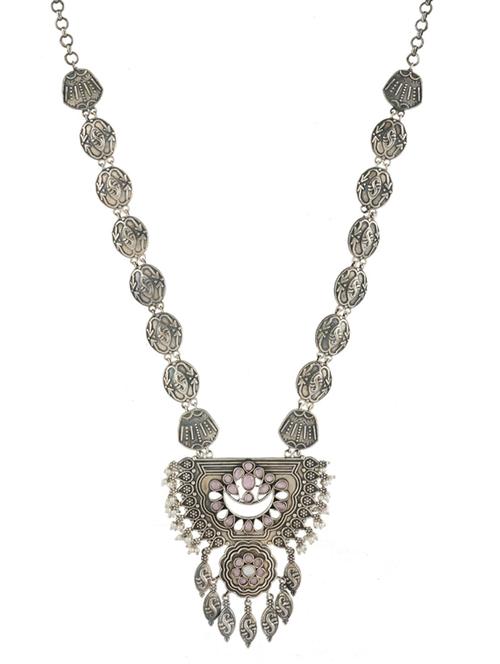 silver brass oxidised long necklaces - 19768300 - Standard Image - 0