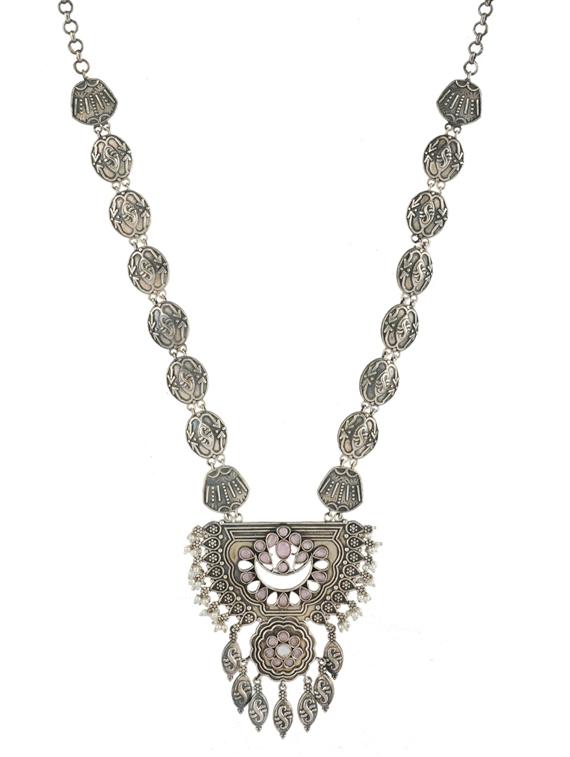 silver brass oxidised long necklaces - 19768300 - Zoom Image - 0