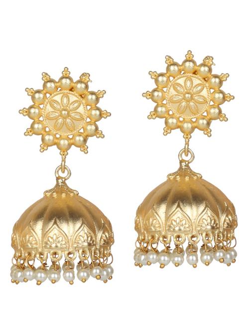 gold tone brass jhumka earring - 19768340 -  Standard Image - 0