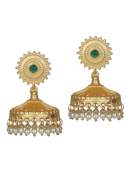 gold tone brass jhumka earring - 19768353 -  Standard Image - 0