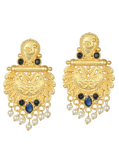 gold tone brass beaded drop earring - 19768366 -  Standard Image - 0