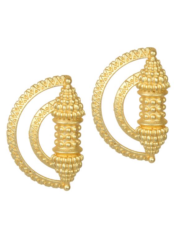 gold brass studs earring - 19768367 - Zoom Image - 0