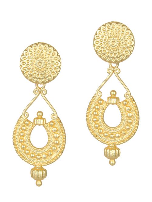 gold tone brass drop earring - 19768374 -  Standard Image - 0