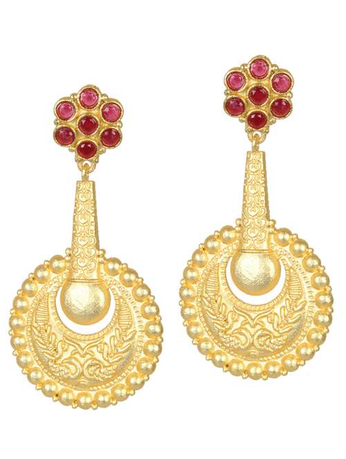 gold tone brass drop earring - 19768375 -  Standard Image - 0
