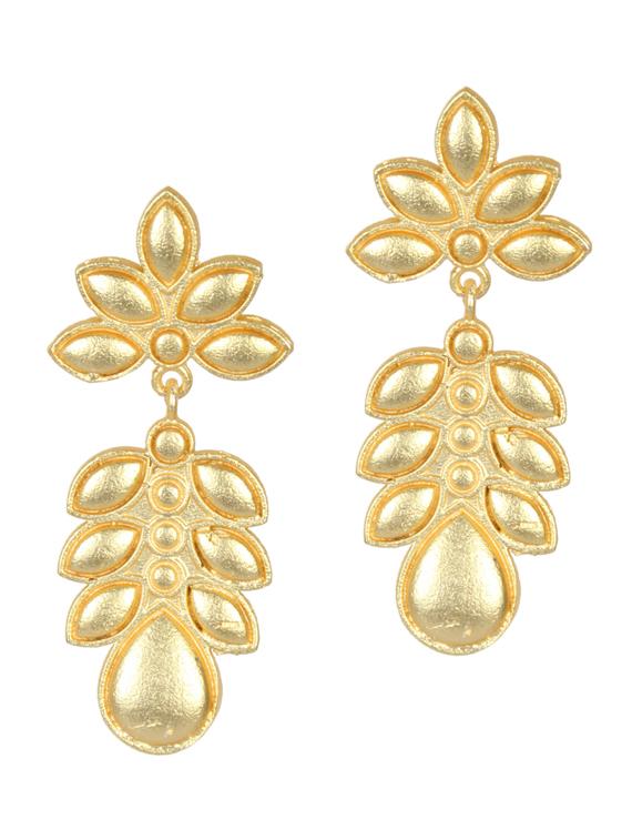 gold tone brass drop earring - 19768376 -  Zoom Image - 0