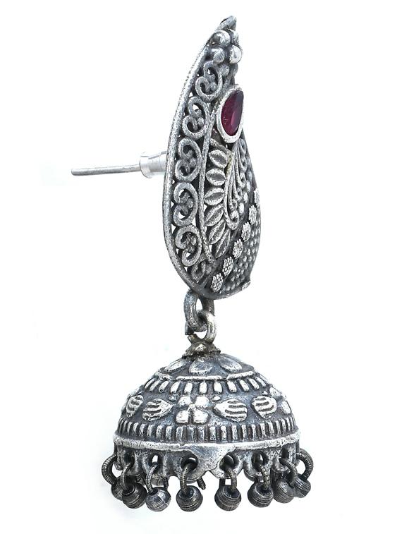 silver brass oxidised long necklaces and earring - 19768383 - Standard Image - 3