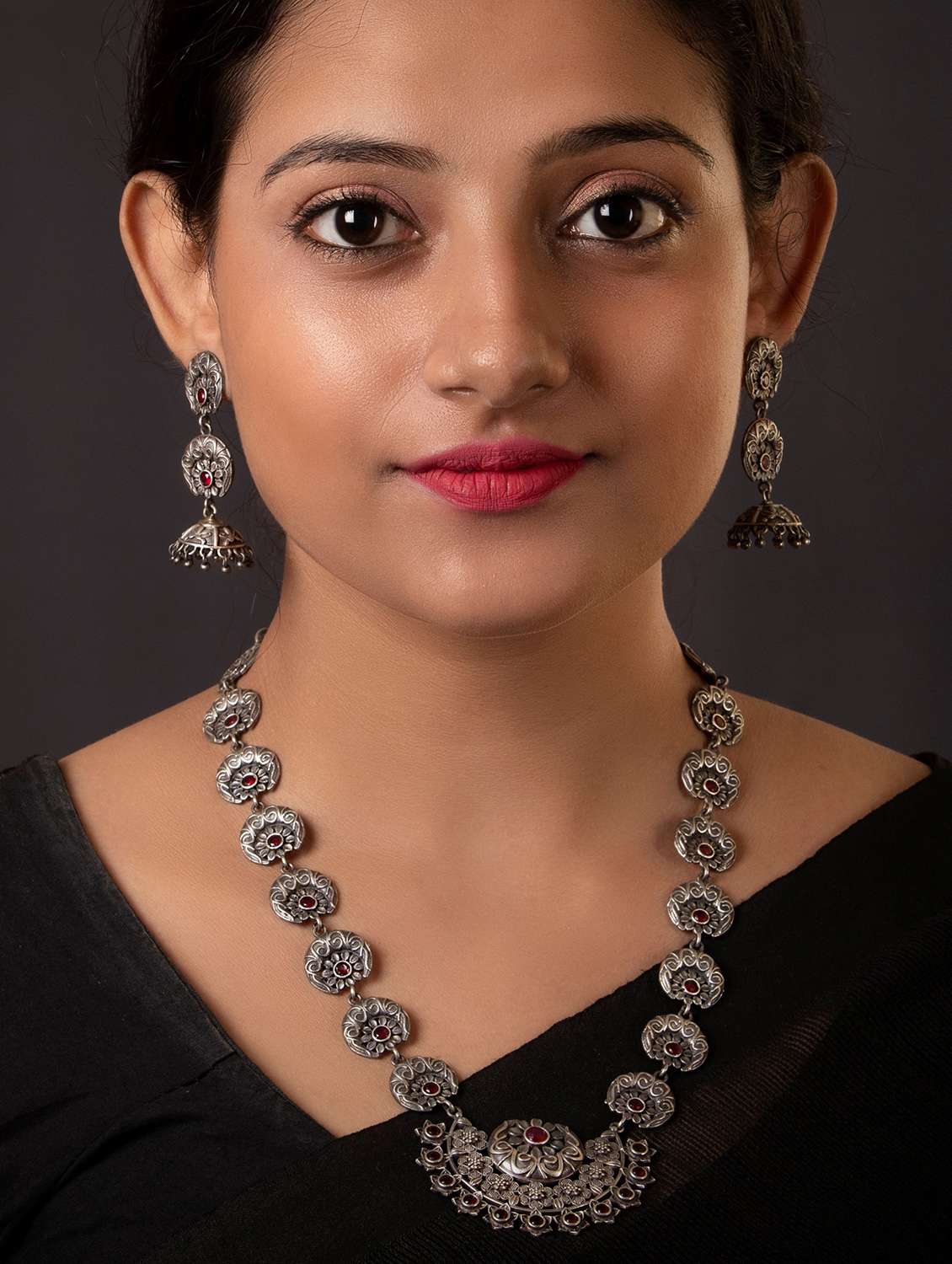 red brass necklaces and earring - 19768393 -  Standard Image - 5