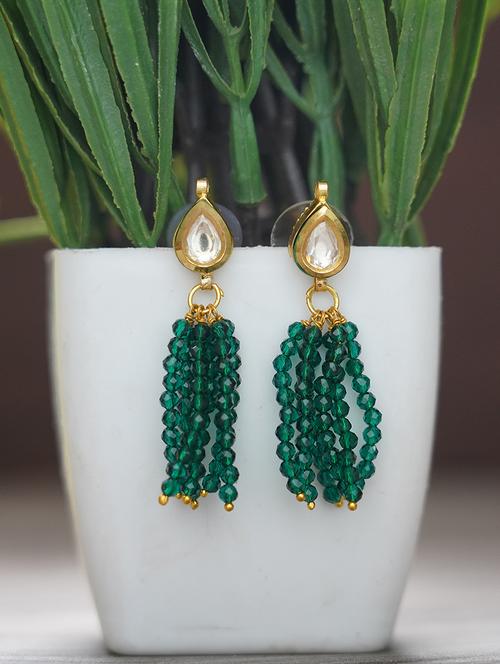 matte gold brass earrings - 19768451 - Standard Image - 0