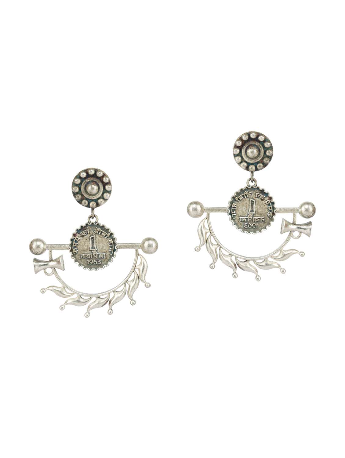 Silver Tone Brass Earrings