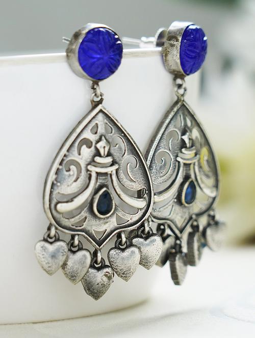 leaf style silver tone brass earrings - 19768541 - Standard Image - 0
