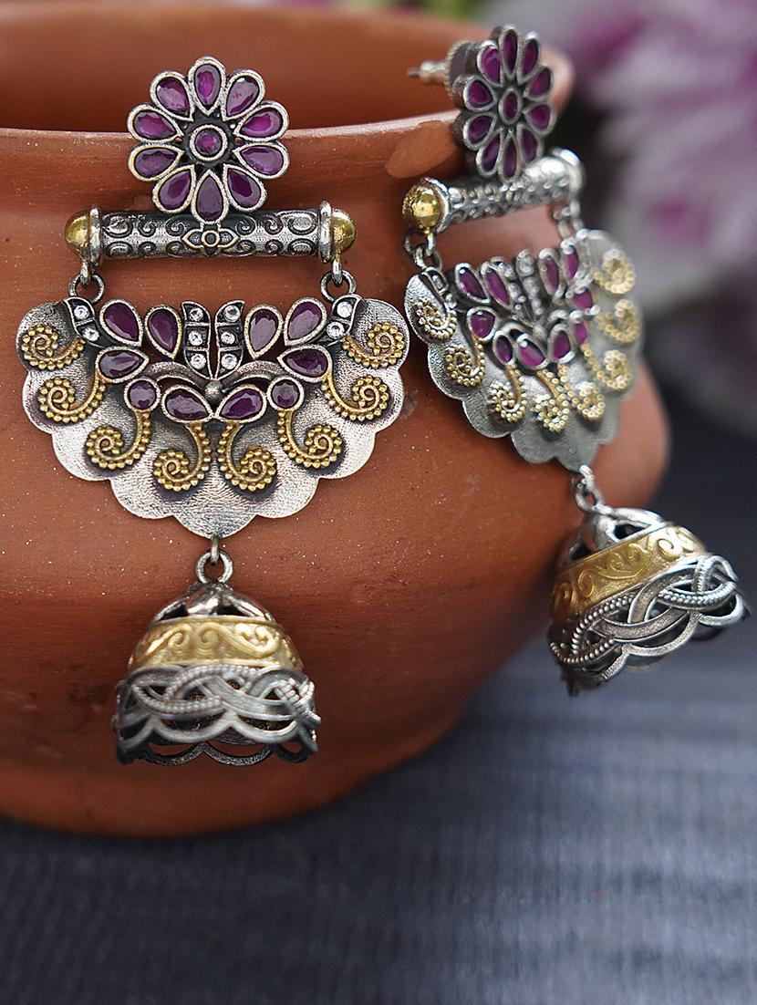 unique design dual tone brass jhumka - 19768549 - Zoom Image - 0