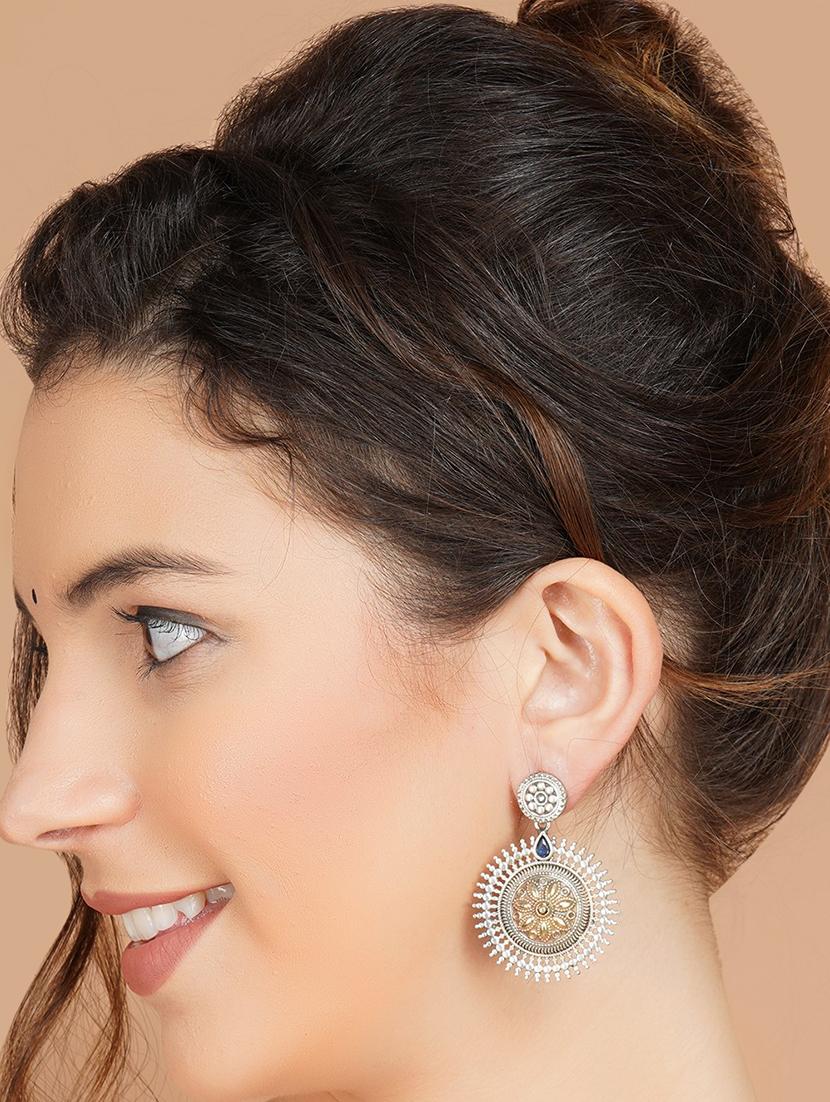 dual tone brass earrings - 19768569 - Standard Image - 3