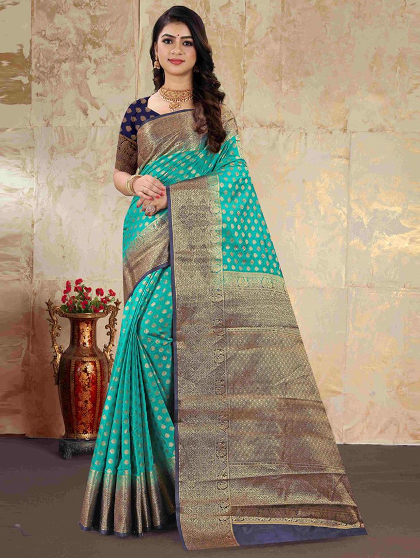 self design zari work woven saree with blouse - 19771079 - Zoom Image - 0
