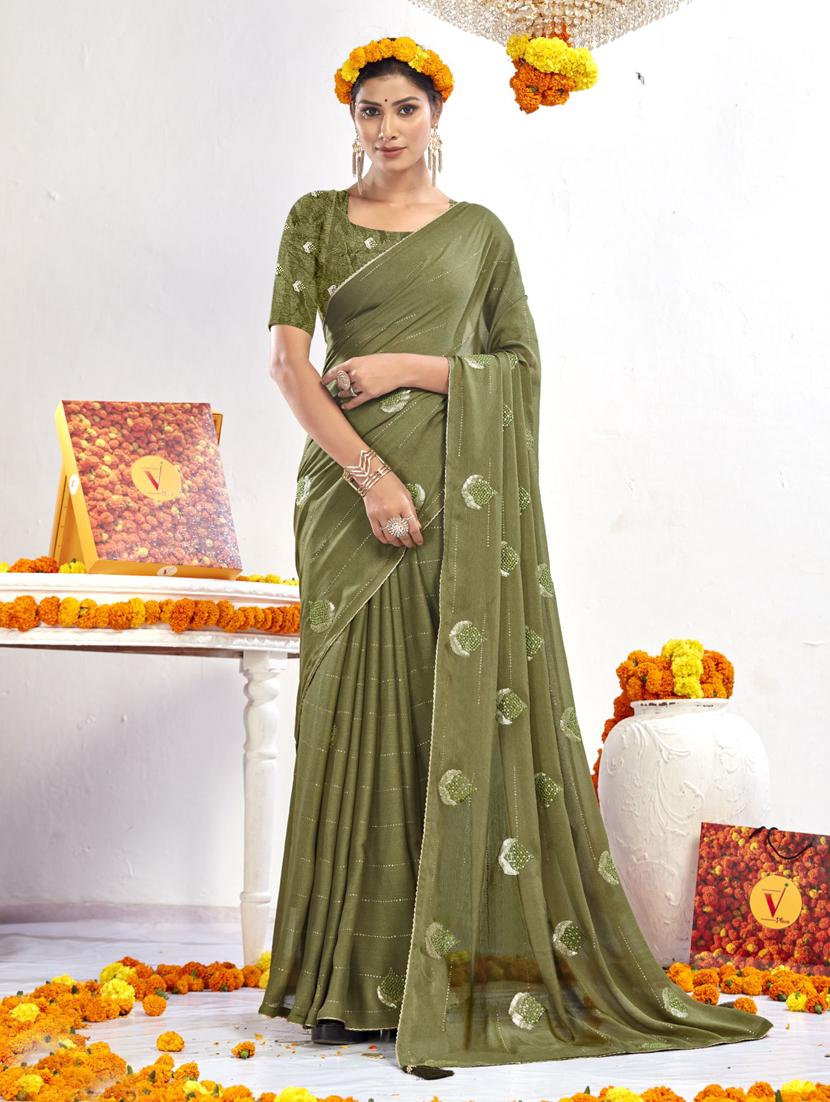self design embroidered saree with blouse - 19771447 - Zoom Image - 0