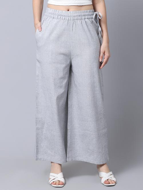 mid rise solid palazzo - 19771501 - Standard Image - 0
