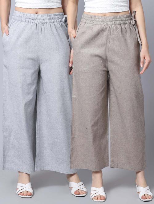 pack of 2 solid palazzo - 19771504 -  Standard Image - 0
