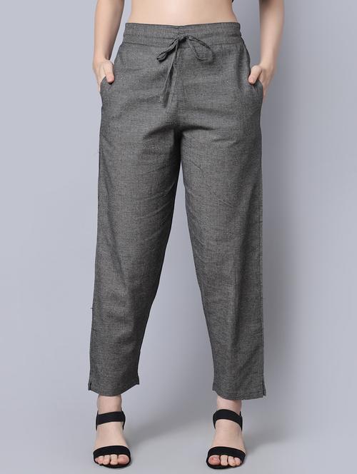 charcoal flat front trouser - 19771509 -  Standard Image - 0