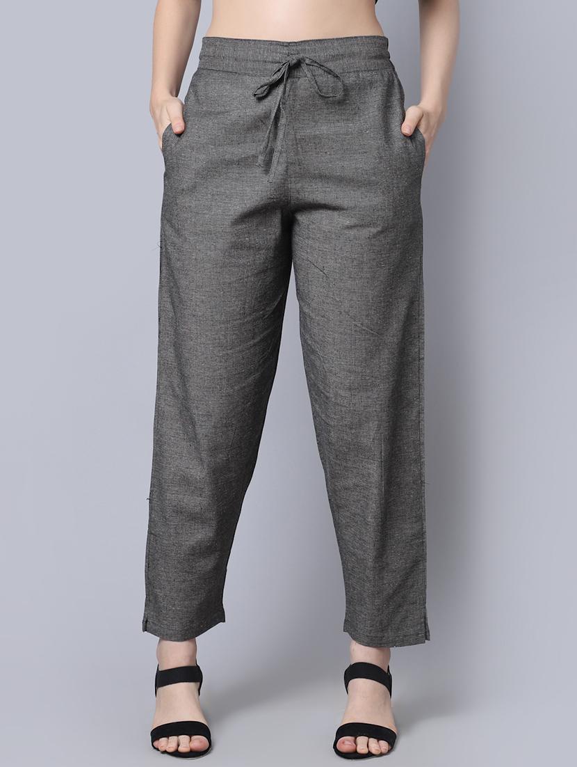 charcoal flat front trouser - 19771509 -  Zoom Image - 0