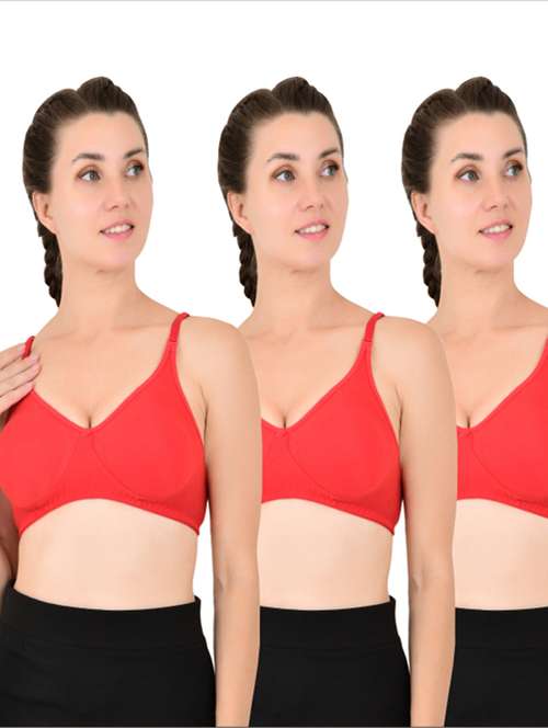red cotton blend regular bra - 19772139 -  Standard Image - 0
