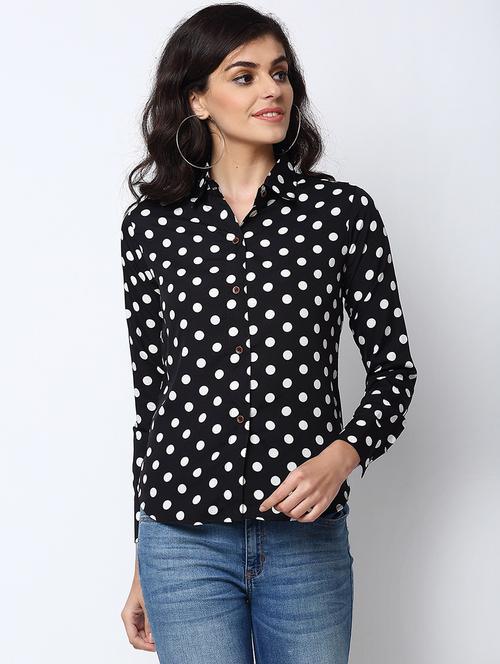 polka dots crepe regular shirt - 19772488 - Standard Image - 0