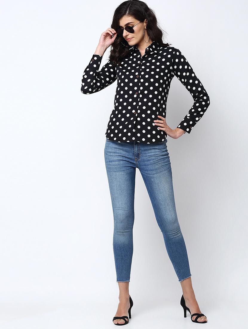 polka dots crepe regular shirt - 19772488 - Standard Image - 3