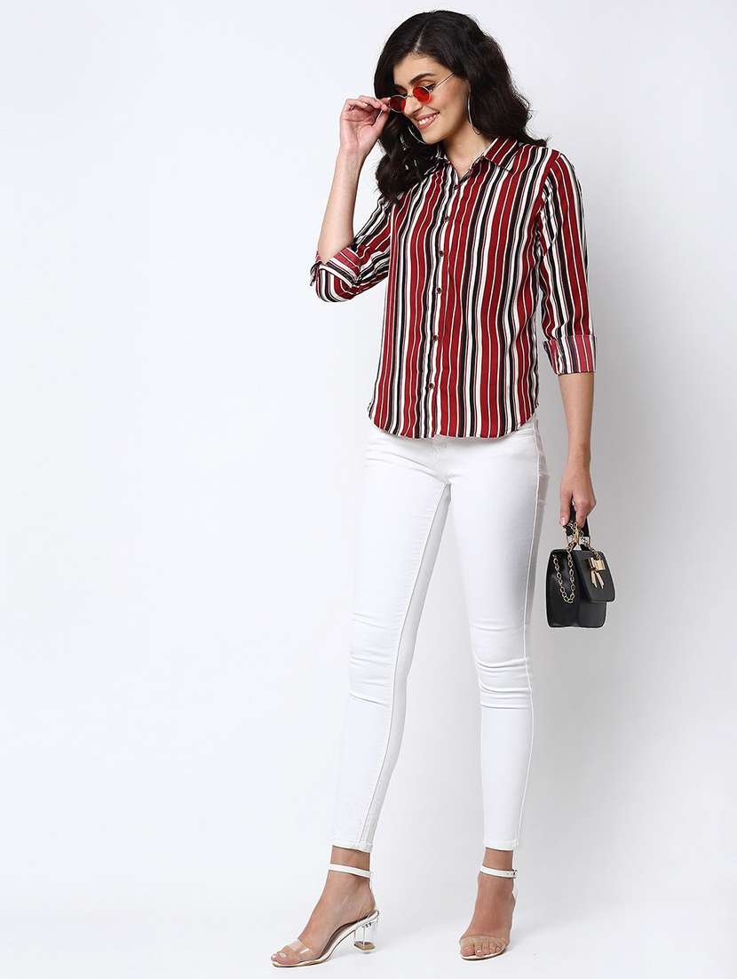 stripes crepe regular shirt - 19772498 - Standard Image - 3